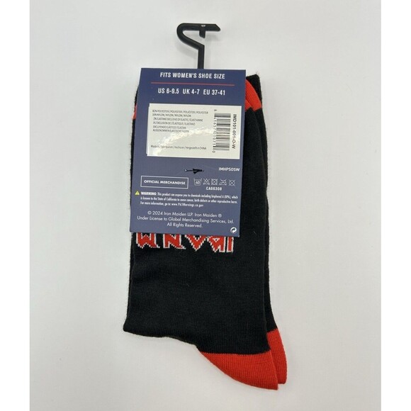Iron Maiden Killers Socks Fits Women’s US Size 6-9.5 Metal Socks - Picture 2 of 6